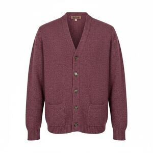 Vintage Jantzen Made USA Burgundy Wool Blend Button Up grandpa Cardigan large